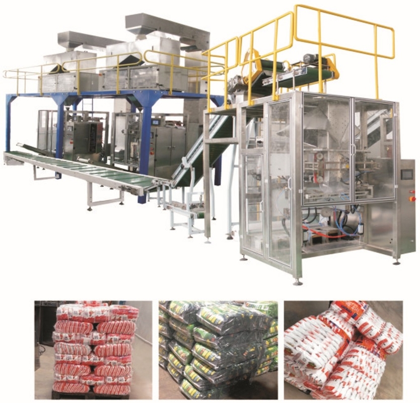 Máquina automática de embalagem e embalagem de grãos de arroz e açúcar para produtos de sachet de 500 ~ 5000 g