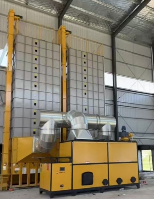 2 Conjuntos Máquina de secagem de grãos de 30 toneladas por lote com forno de biomassa de 600.000 Kcal/h