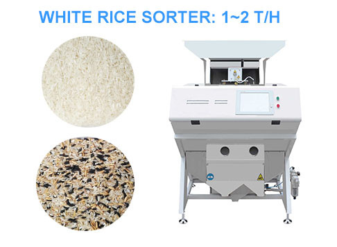 Máquina do classificador da cor do arroz branco de 96 canais 54 milhão CCD 1-2 Ton/H