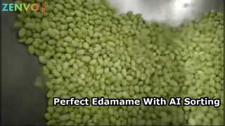 Classificador de cores tipo correia pequena Edamame fresco com Ai.